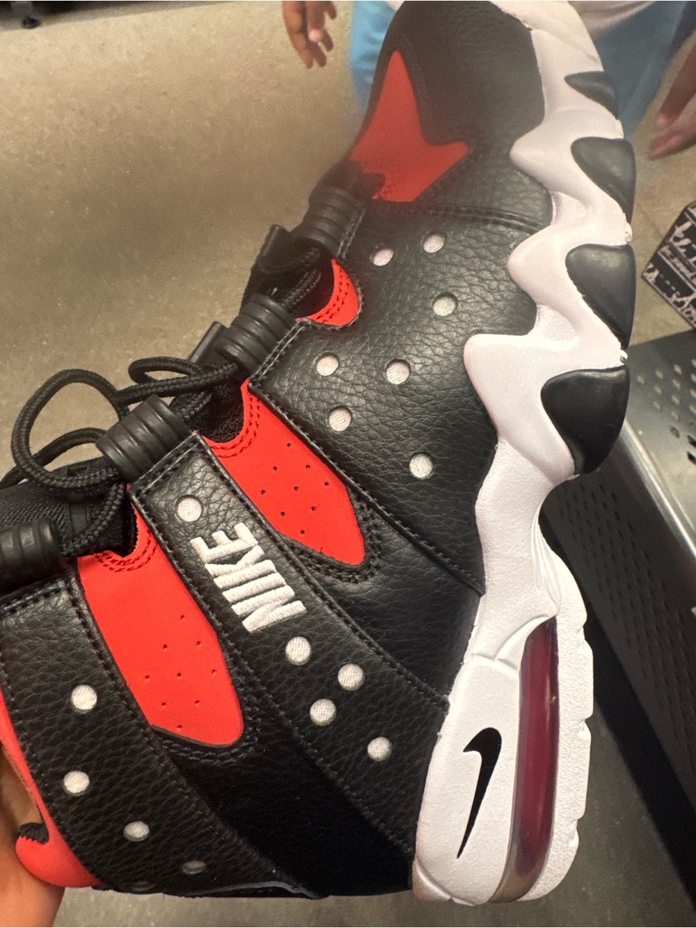 Nike Kids Black and Red Trail-Style Sneakers